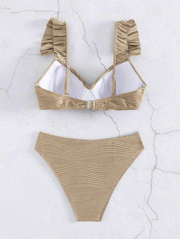 MW | Women's Solid Color Ruffled Bikini in 2 Farben S-XL