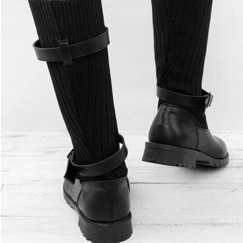 MW | Warme Wolle strickende Lederstiefel für Frauen