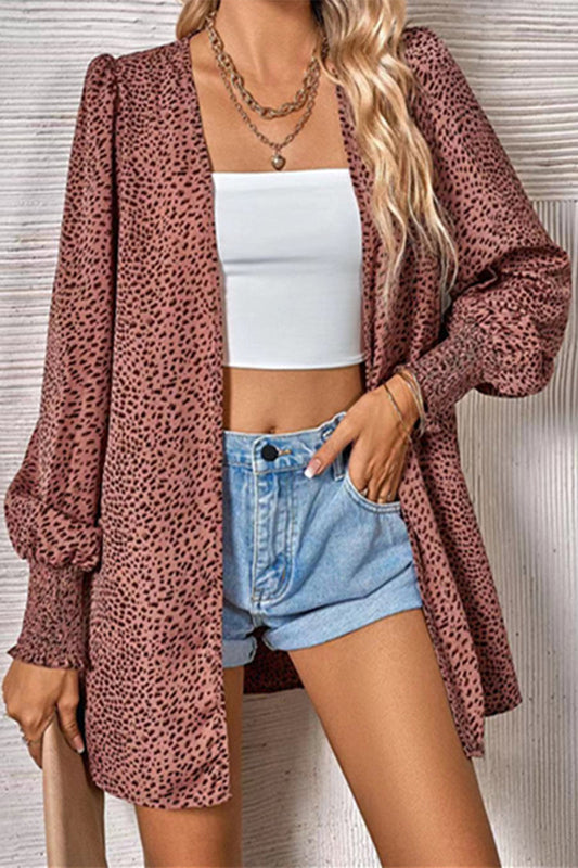 MW | Street Leopard Strickjacke Kragen Tops(3 Farben)