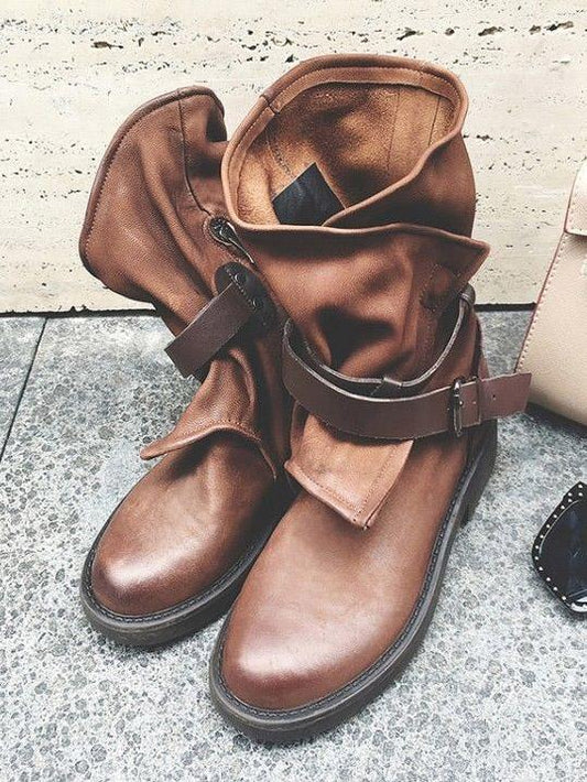 MW | Vintage-Stiefeletten mit Schnallen