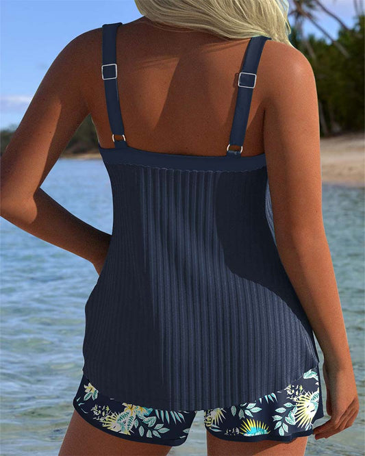 MW | Tankini Gestreifter Zweiteiler Badeshorts