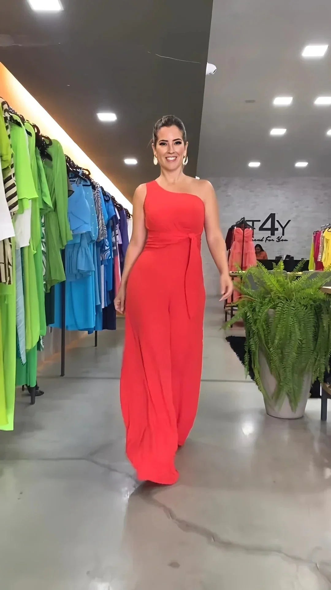 MW | Modischer Ein-Schulter-Jumpsuit